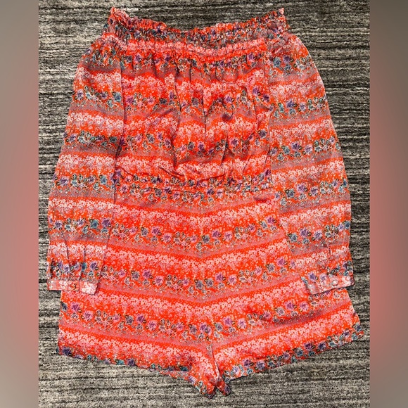 Barneys Orange Floral Off-the-Shoulder Romper - Size Small - Picture 2 of 3